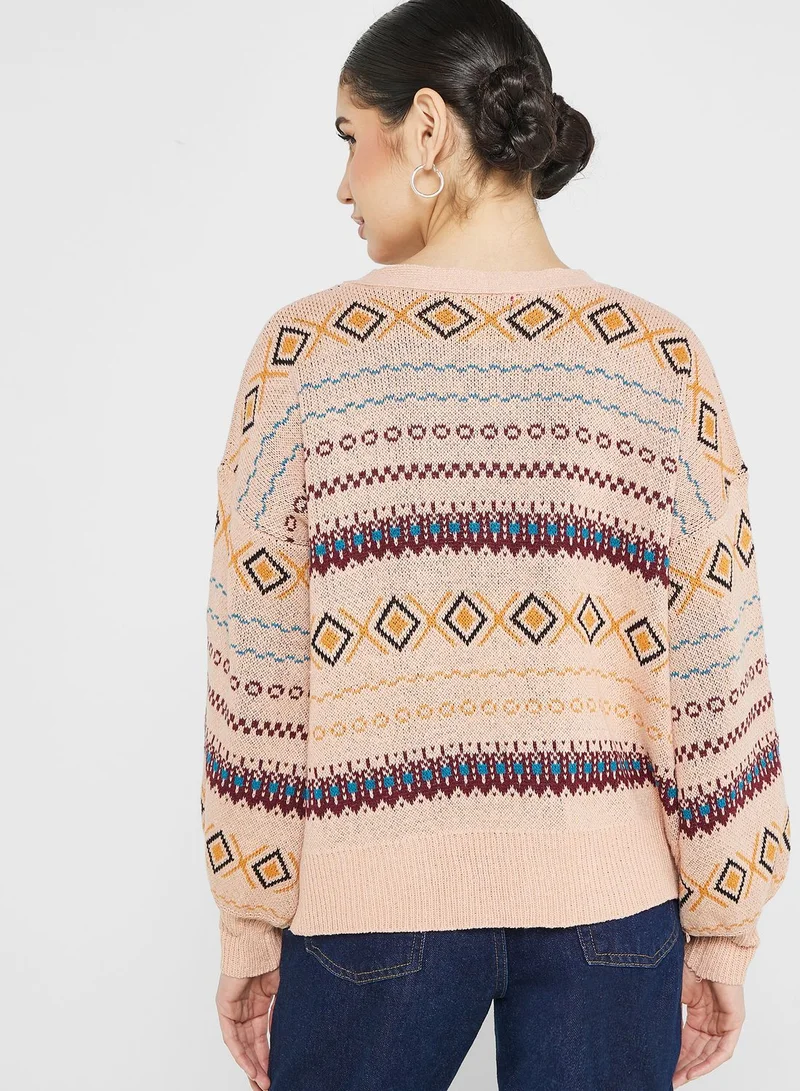 Ginger Aztec Print Cardigan
