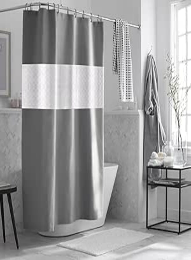 Waterproof Shower Curtain – Antibacterial Bathtub and Shower Curtain 180x200cm Grey