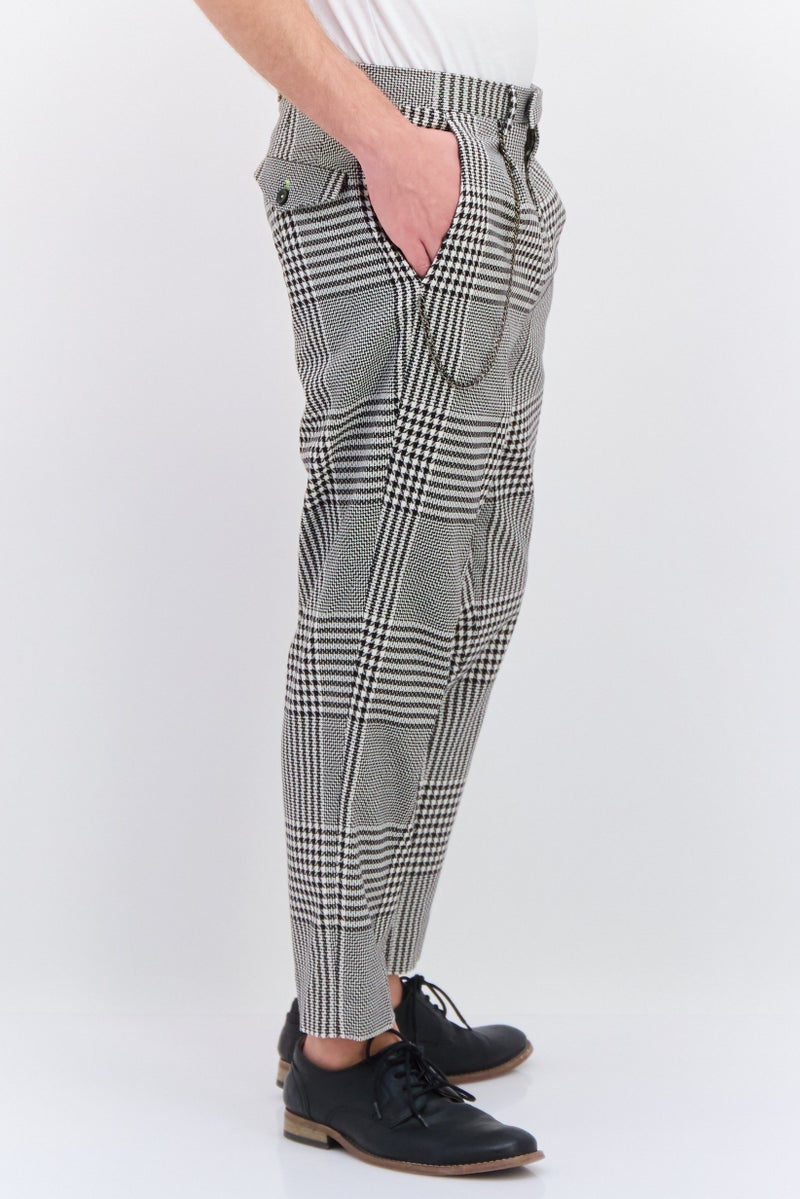 Twisted Tailor بنطلون رسمي مقلم للرجال، أسود - Image 4