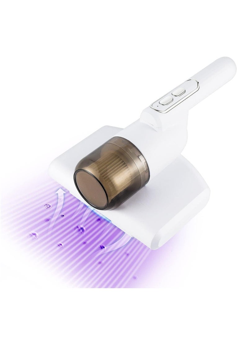 SYOSI - Bed Vacuum Cleaner, Handheld UV Mattress Vacuum Cleaner,Wireless Mite Remover Cleaning Machine,Bed Dust Vacuum Machine Effectively Clean Up Bed, Pillows, Cloth Sofas, and Carpets, White - Image 1