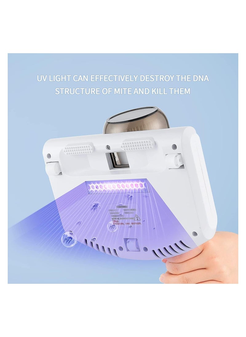 SYOSI - Bed Vacuum Cleaner, Handheld UV Mattress Vacuum Cleaner,Wireless Mite Remover Cleaning Machine,Bed Dust Vacuum Machine Effectively Clean Up Bed, Pillows, Cloth Sofas, and Carpets, White - Image 1