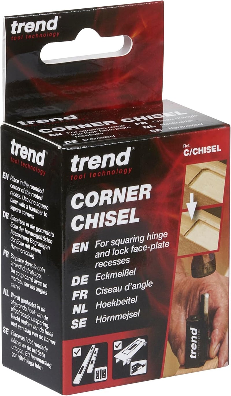 Trend C Corner Wood Chisel for Square Hinge and Lock Face Fitting, Black, 70mm - Image 4