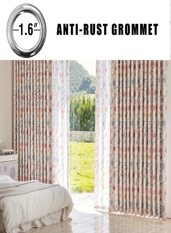 SUOUO Vintage Red Brown Floral Blackout Curtains for Bedroom 84 inches Long Patterned Window Drapes for Living Room 2 Panels - Image 2