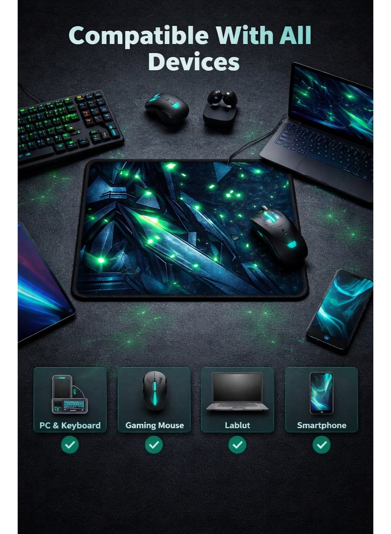 Gaming Mouse Pad 26x22 cm Anti-Slip Rubber Base Smooth Surface Precision Control Compact Size - Image 2