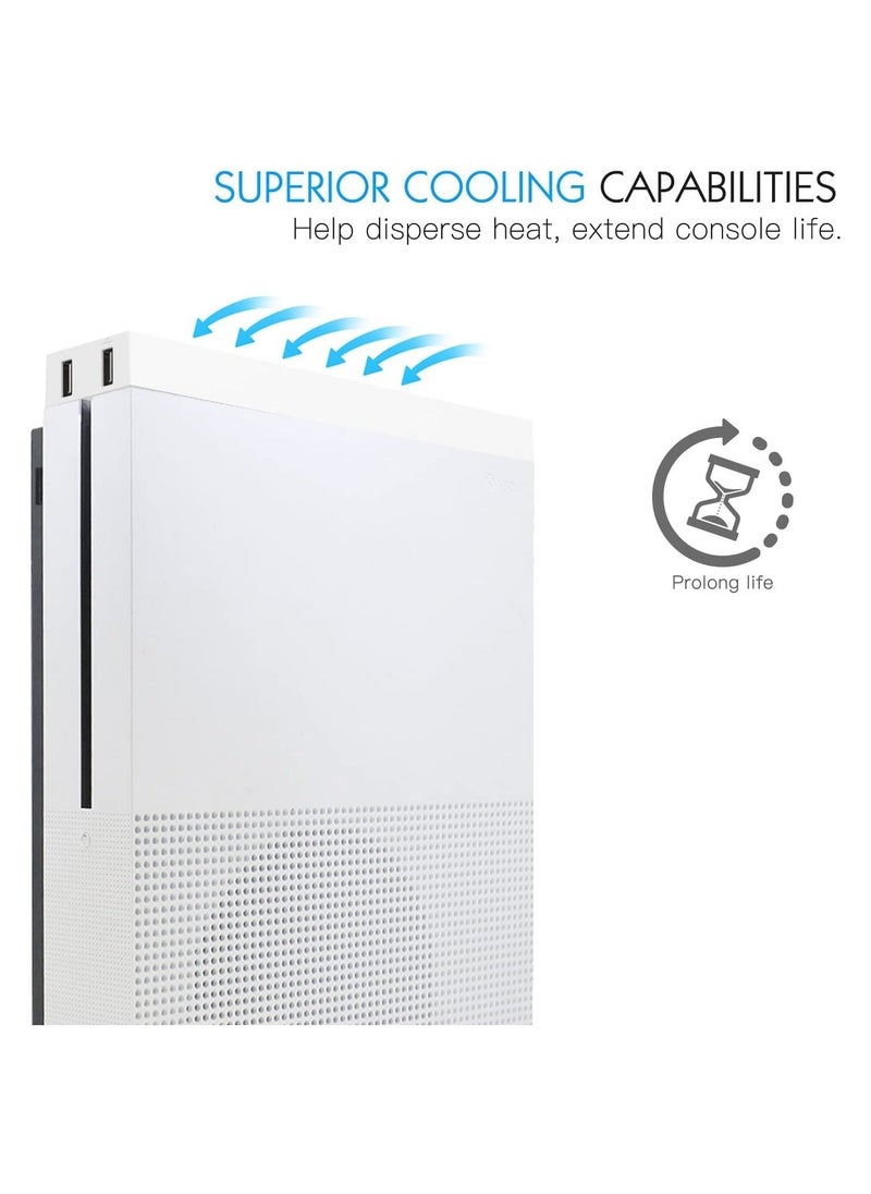 Generic - Xbox One S Cooling Fan, Cooling Fan Stand Compatible with Xbox One S with 3 Built-in High Speed Fans, 2-Port USB Charing & Data Syncing and L/H Fan Speed Switch (Only Compatible with Xbox one S) - Image 1