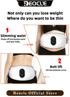 REOCLE Slimming Belt Weight Loss Machine Adjustable Vibration Massage Belly Fat Burner with 3 Massage Modes for Women Men  - Image 5