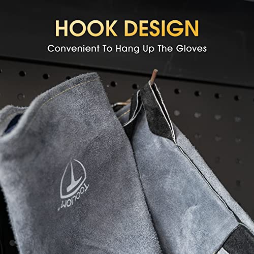 TOOLIOM 16 Inches 932℉ Welding Gloves for MIG/Stick Welding Heat Fire Resistant Leather Forge with Kevlar Stitching Reinforced Thumb and Palm Mitts for Welding/Oven/Grill/Pot Holder/Fireplace/Baking - Image 5