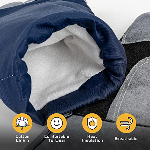 TOOLIOM 16 Inches 932℉ Welding Gloves for MIG/Stick Welding Heat Fire Resistant Leather Forge with Kevlar Stitching Reinforced Thumb and Palm Mitts for Welding/Oven/Grill/Pot Holder/Fireplace/Baking - Image 4