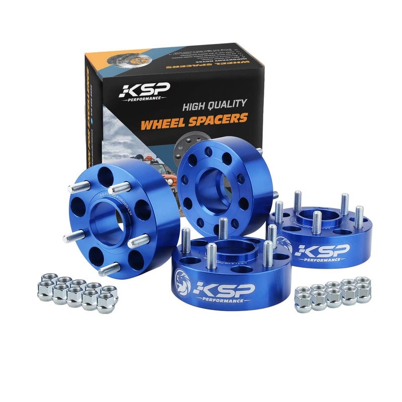 KSP 5x5 Wheel Spacers for JK XK WJ WK250mm 5x127 Spacers with 1220 Studs 715mm Bore Hub Centric Kit for 19992010 Grand Cherokee 20052010 Commander 20072018 Wrangler 4Pcs Blue