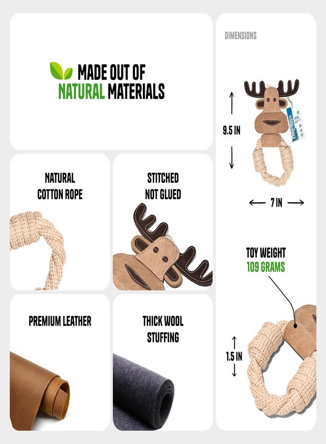 لعبة أوي بارك الجلدية للكلاب على شكل موس، مصنوعة يدويًا من الجلد، لعبة مضغ للكلاب مع حبل، لعبة للمضغ والشد واللعب، لعبة تسنين للجراء. - Image 3