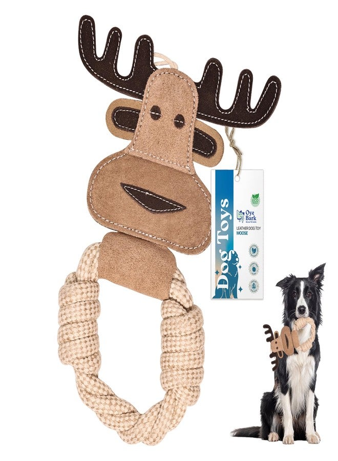 لعبة أوي بارك الجلدية للكلاب على شكل موس، مصنوعة يدويًا من الجلد، لعبة مضغ للكلاب مع حبل، لعبة للمضغ والشد واللعب، لعبة تسنين للجراء. - Image 1