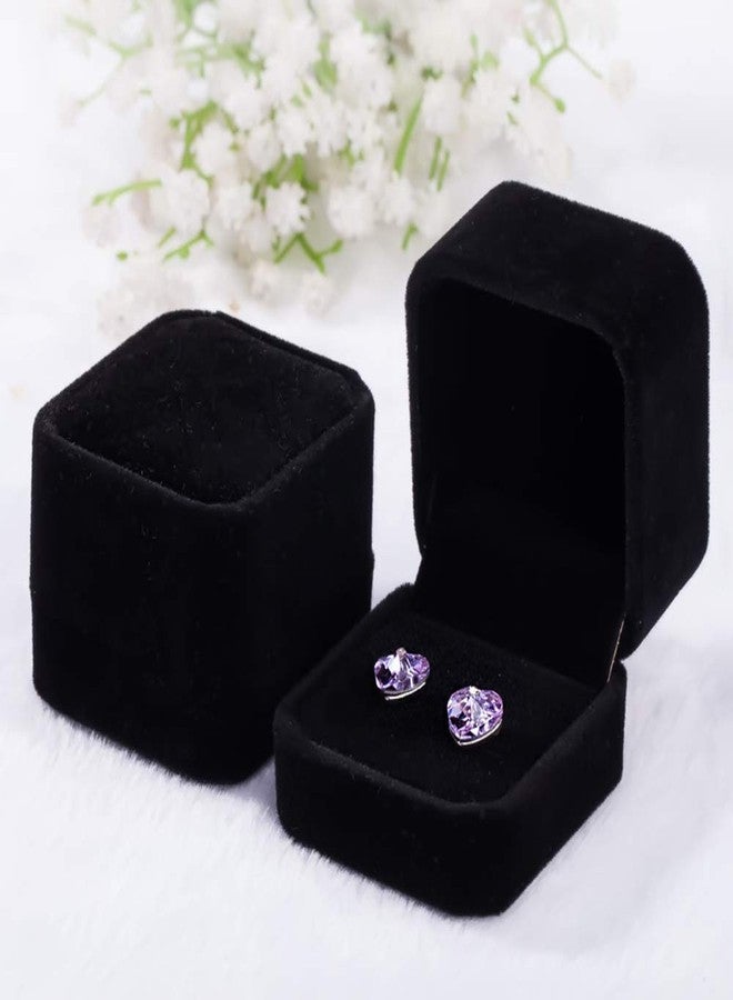 ZaneGear 2 Pack Velvet Ring Boxes, Earring Pendant Jewelry Case, Ring Earrings Gift Boxes, Jewellry Display (Black, Ring Box) - Image 3