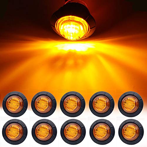NBWDY 10Pcs 3/4 Inch Blue LED Marker lights,Led Trailer Side Marker Light,LED Clearance Bullet Marker Light,Turn Signal Identification Indicator Light for Trailer Truck RV Car Bus Van Pickup SUV ATV - Image 1