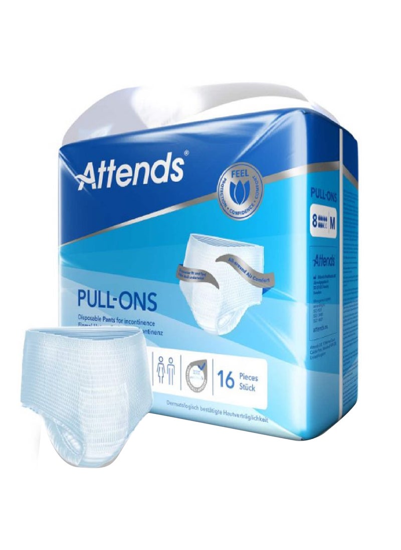 Attends Pull Ons 8, Medium, Pack Of 16 