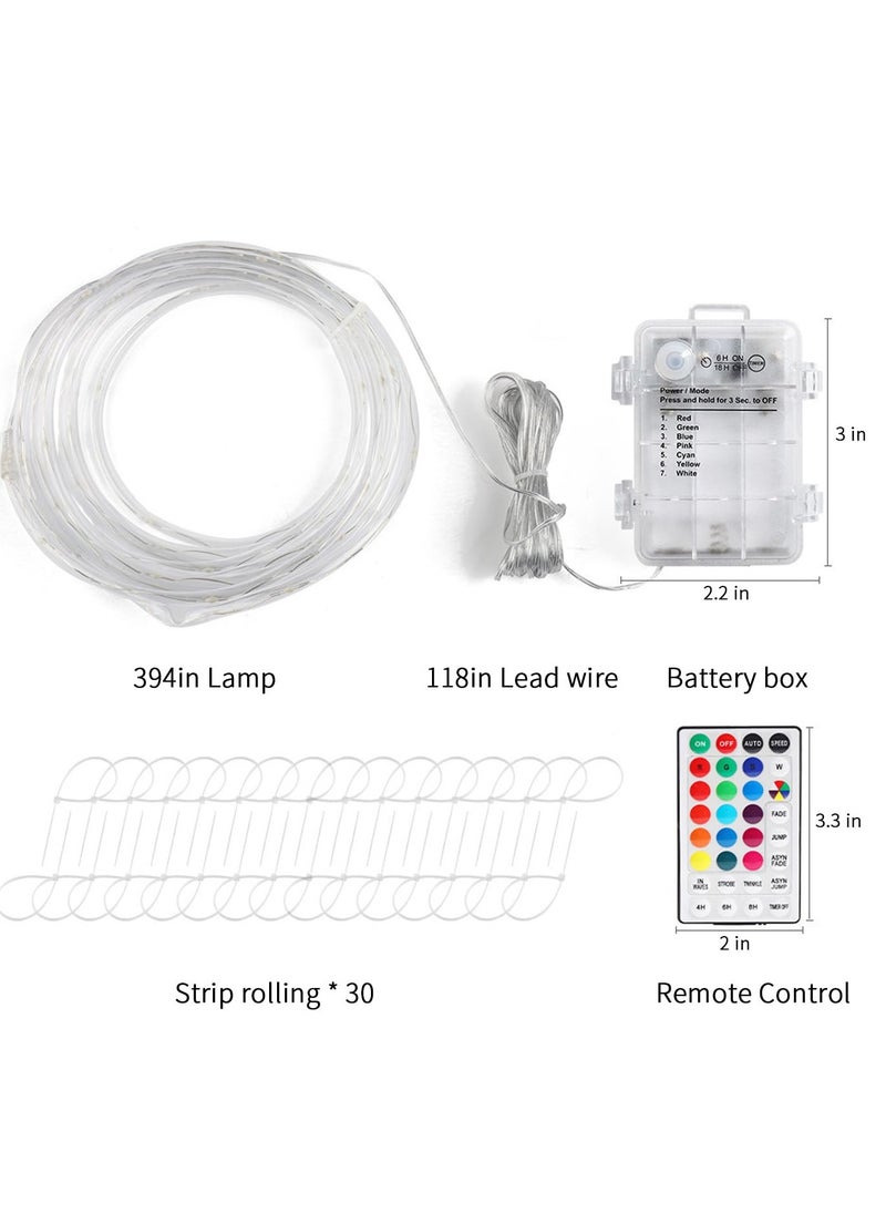SYOSI - LED Pool Lights for Above Ground Pools, 33Ft Waterproof LED Strip Light, C Battery Box, 17 Colors Lights with Remote Control, Battery Powered for Night Above Ground Swimming Pool Parties - Image 1