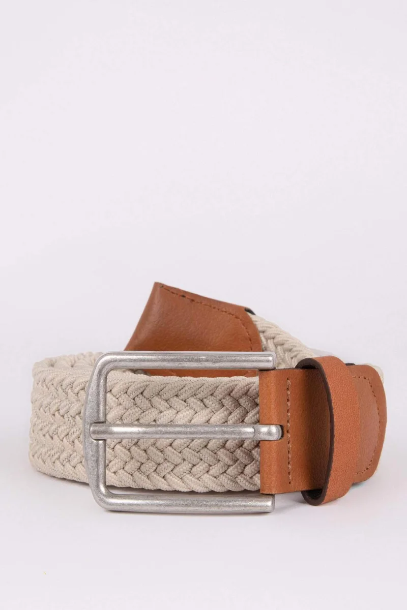 Defacto  Men's Rectangle Buckle Denim Belt for Men | Best Price UAE