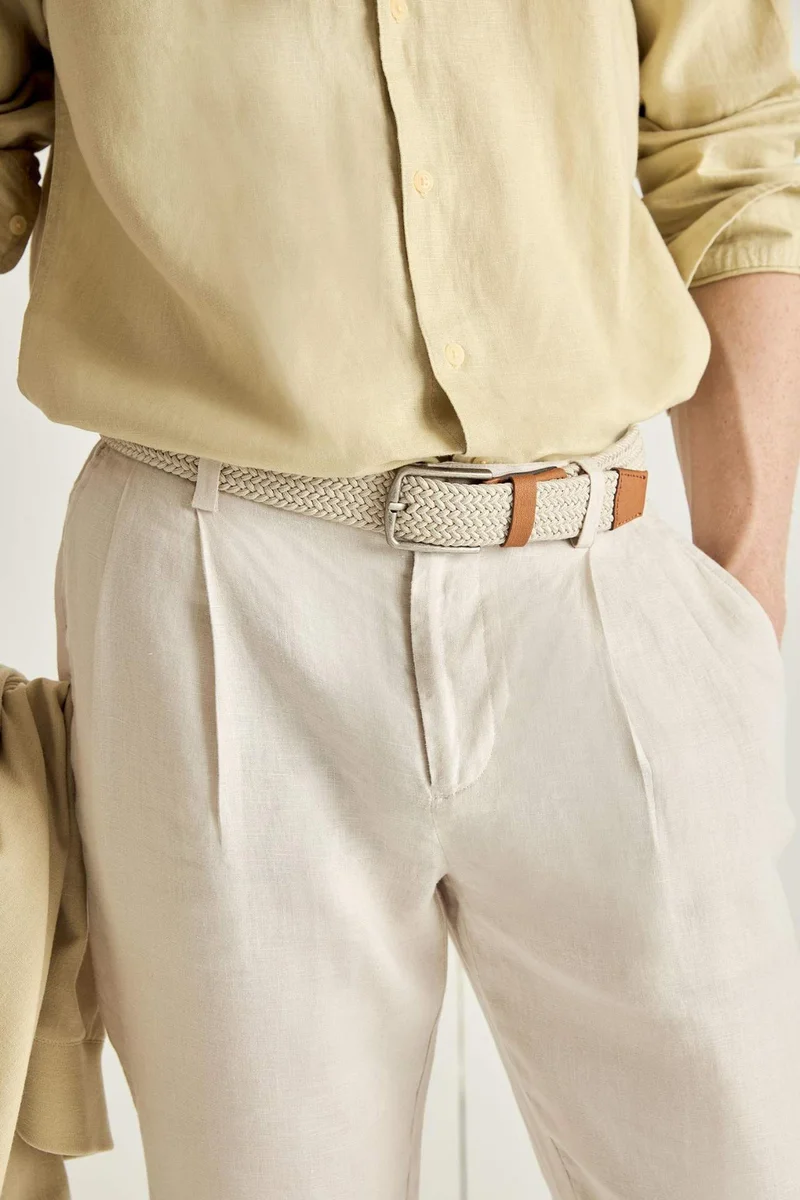 ديفاكتو Men's Rectangle Buckle Denim Belt