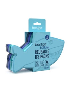 Bentgo Pack Of 4 Buddies Reusable Ice Pack -  Shark  - Image 3
