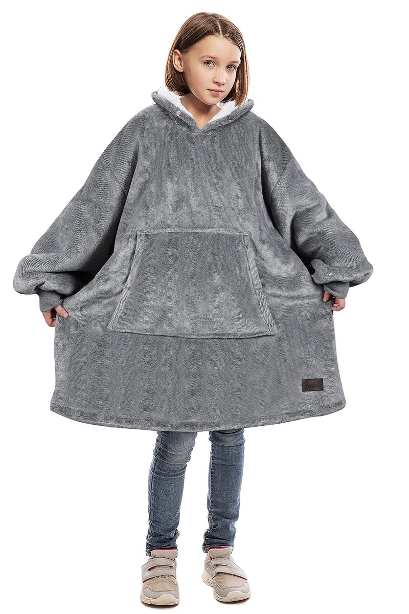 Catalonia Catalonia Panda Blanket Hoodie Sweatshirt for Kids  Oversized Wearable Sherpa Pullover for 7-16 yr Teens Youth  Gift Idea  - Image 1