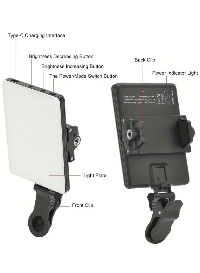 LIMOS 60 LED High Power Rechargeable Clip-On Video Light with Dual Clips – 3 Adjustable Light Modes for iPhone, Android, iPad, Laptop – Ideal for Makeup, Selfies, Vlogs, and Video Conferences - Image 4