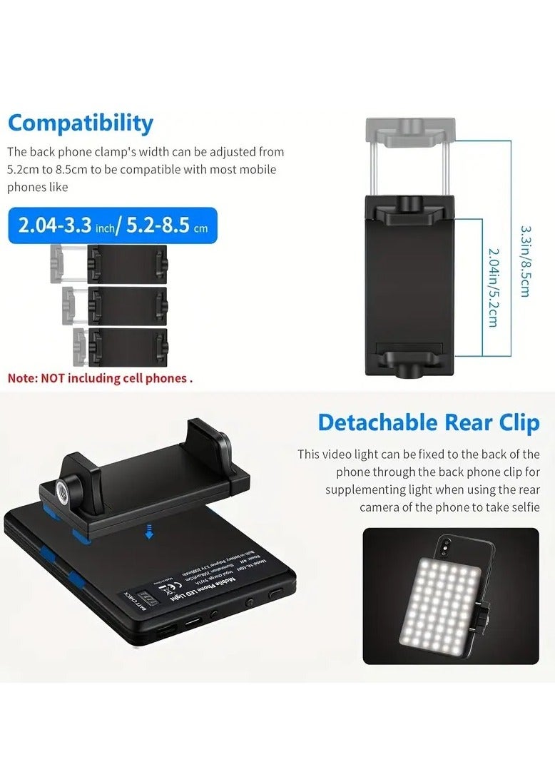 LIMOS 60 LED High Power Rechargeable Clip-On Video Light with Dual Clips – 3 Adjustable Light Modes for iPhone, Android, iPad, Laptop – Ideal for Makeup, Selfies, Vlogs, and Video Conferences - Image 5