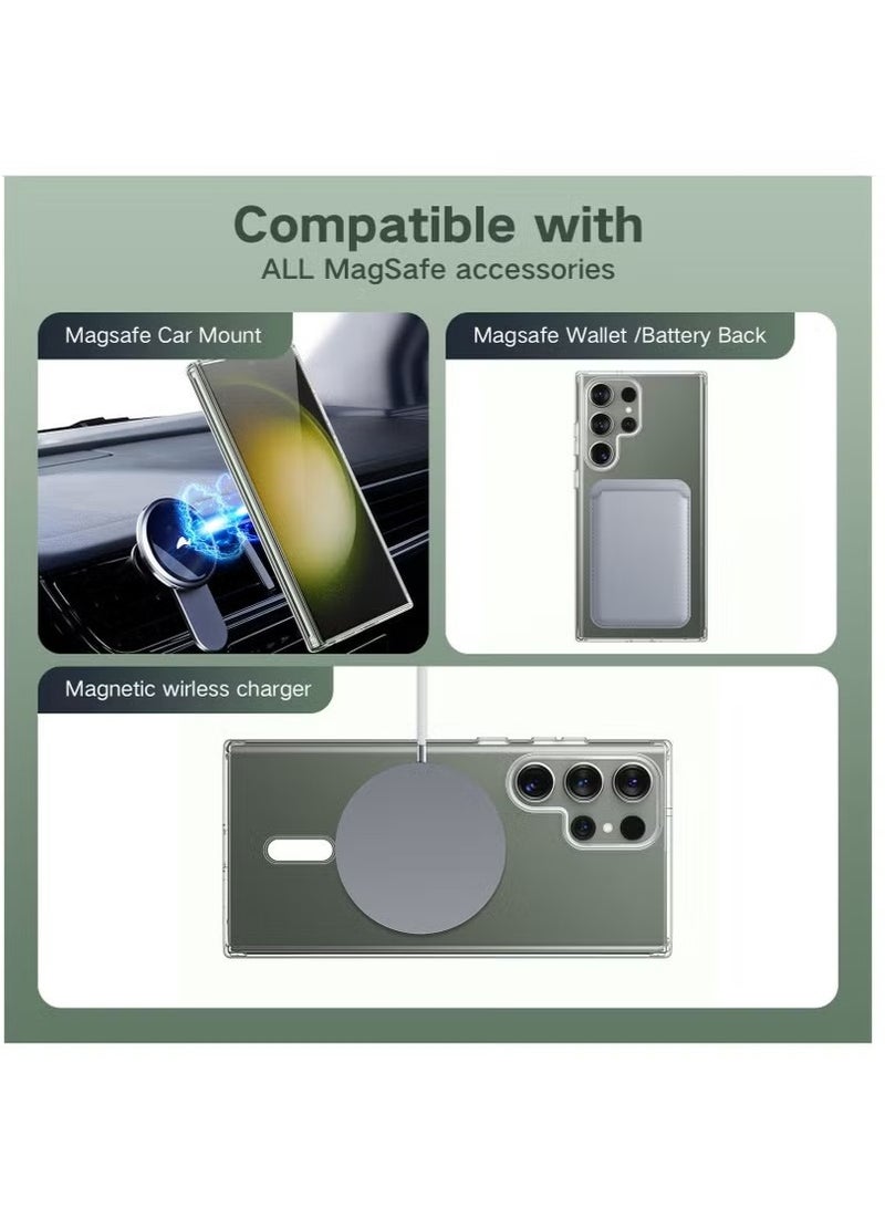 Transparent Magnetic Case for Samsung Galaxy S23 Ultra – Wireless Charging Support | Anti-Yellow | Shockproof & Scratch-Resistant | Slim Protective Cover with Strong Magnet Ring  - Image 5