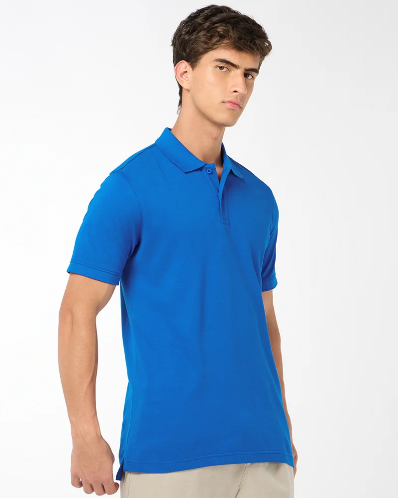 بيواكوف Men's Blue Polo T-shirt