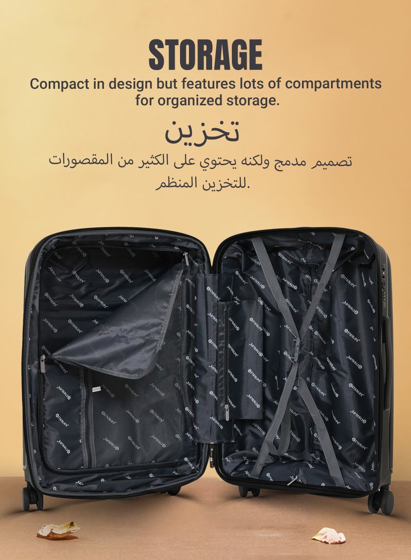 ستار لايف مجموعة الأمتعة 3 قطع PP حقيبة جانبية صلبة 360 درجة عجلات دوارة مجموعة حقائب سفر ترولي مع قفل TSA 20/24/28 بوصة - Image 4