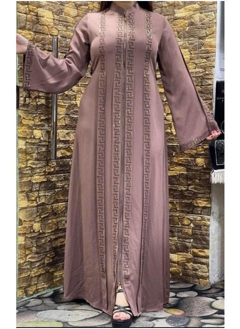 عباية خليجى درجة أولى + طرحة هدية لون كافيه