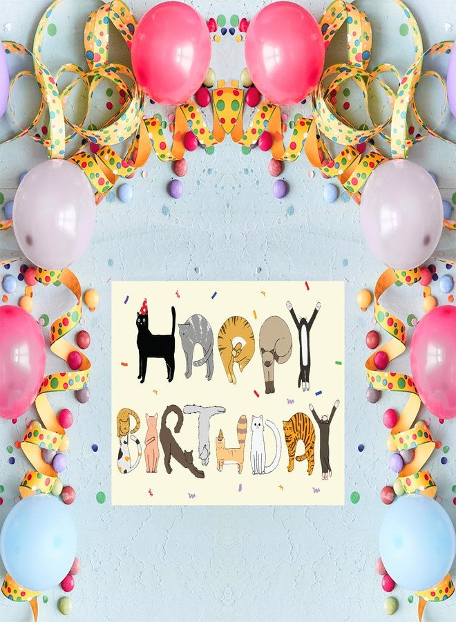 Cheerin Happy Birthday Card for Him or Her - Funny Birthday Card - Humourous Greeting Card - Cat Birthday Card for Cat Lovers Men Women - Image 4