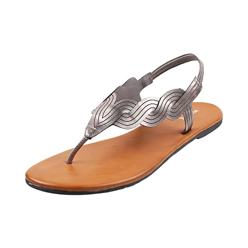 Mochi Womens Synthetic Gun Metal Sandals (Size (5 UK (38 EU)) - Image 1