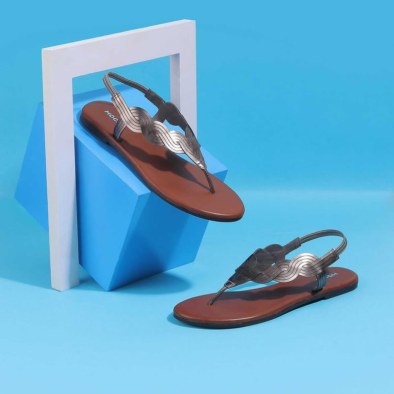 Mochi Womens Synthetic Gun Metal Sandals (Size (5 UK (38 EU)) - Image 2