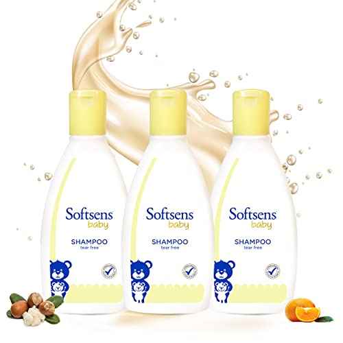 Softsens Baby Tear-Free Shampoo 200ml (Pack of 3 x 200ml) | Enriched with Castor Oil | Ultra-Mild,Dermatologically, Hypoallergenic, Paraben & Sulfate-Free Formula for Babies - Image 1