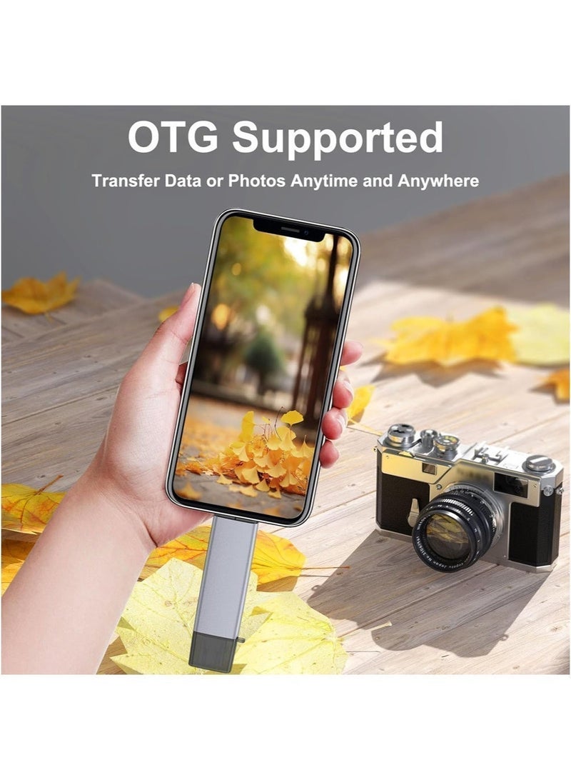 6 in 1 USB C Card Reader, USB 3.0 & Micro USB OTG Adapter, Supports SD/TF/Micro SD, Plug & Play for iPhone 15/16/17, iPad, MacBook, Samsung Galaxy, Android, PC, Laptop, Camera – No App Needed - Image 5