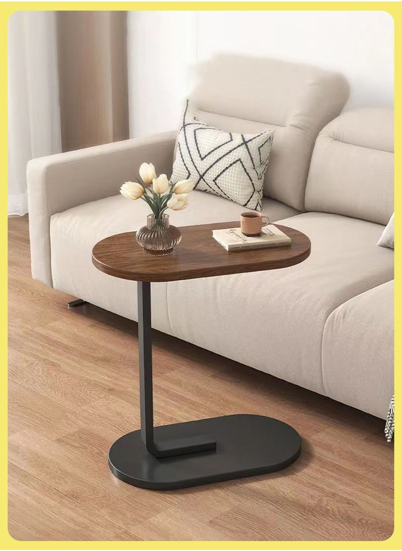 MileMelo - Couch Table, C Shaped End Table, Coffee Table，Sofa Side Table Slide Under for Living Room Bedside Bathroom Rustic Office Laptop Snack Coffee Table, Metal Frame, Easy Assembly 45*30*63CM - Image 1