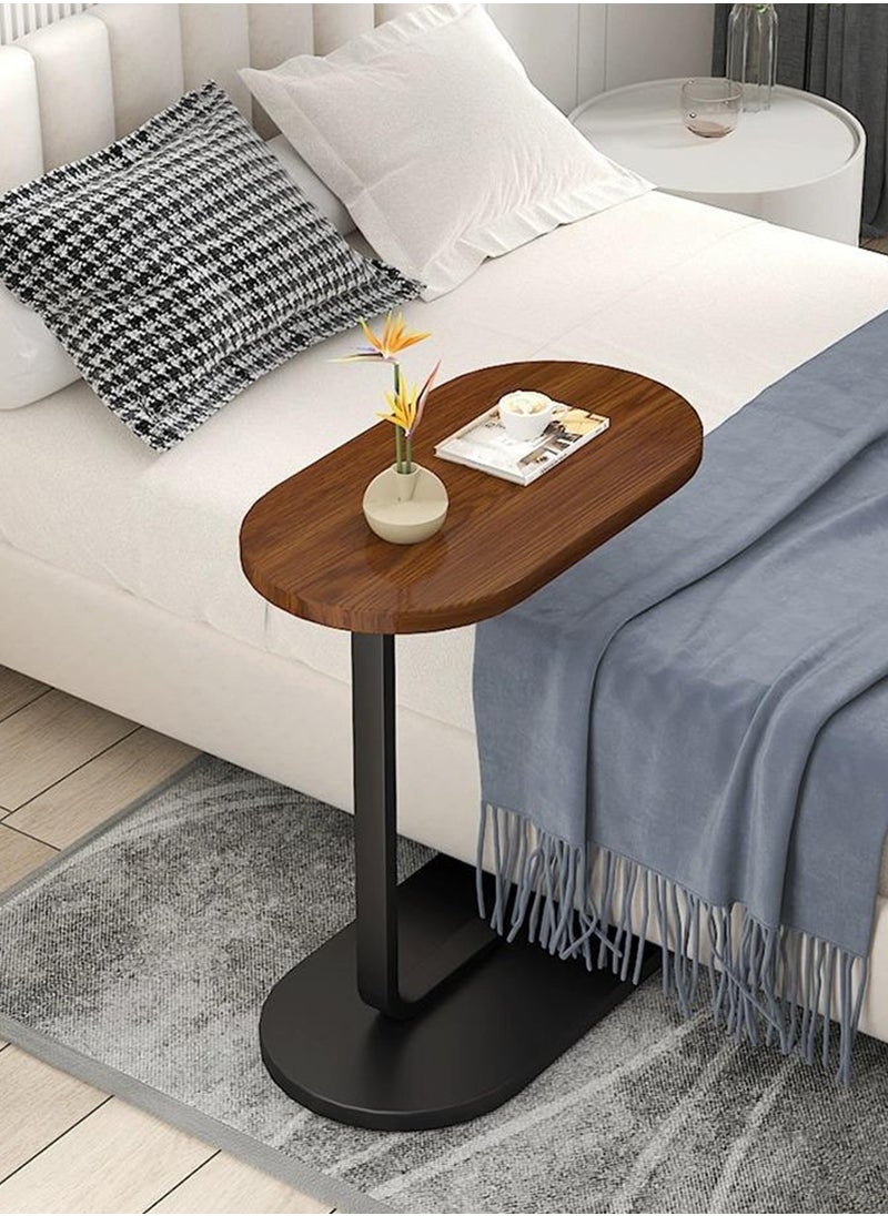 MileMelo - Couch Table, C Shaped End Table, Coffee Table，Sofa Side Table Slide Under for Living Room Bedside Bathroom Rustic Office Laptop Snack Coffee Table, Metal Frame, Easy Assembly 45*30*63CM - Image 1