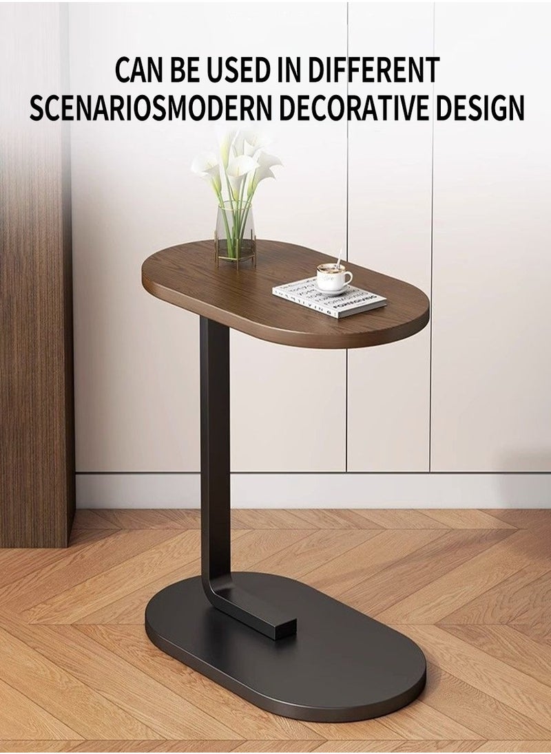 MileMelo - Couch Table, C Shaped End Table, Coffee Table，Sofa Side Table Slide Under for Living Room Bedside Bathroom Rustic Office Laptop Snack Coffee Table, Metal Frame, Easy Assembly 45*30*63CM - Image 1