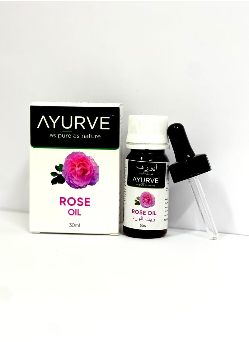 Ayurve Pure Rose Oil 30ml – 100% Natural Essential Oil for Skin, Hair & Aromatherapy  - Image 2