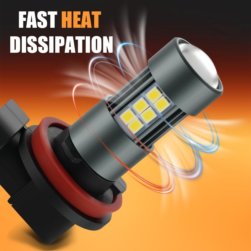 iFunyLED H11 LED Fog Bulbs, Super Bright H8 H16 LED Fog Lights 6500K Cool White, Plug and Play, Replacement Lights for Cars Trucks SUV, Pack of 2 - Image 4