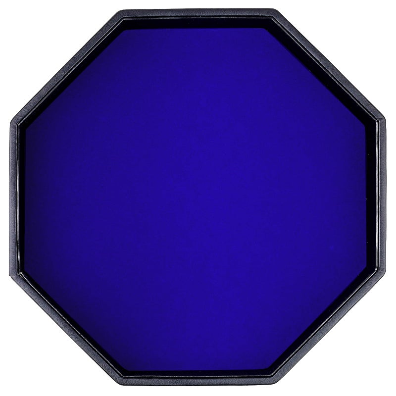 RERIVER Dice Rolling Tray, Blue Felt Lined PU Leather Octagon Dice Tray for Dungeon Crawler Games - Image 1