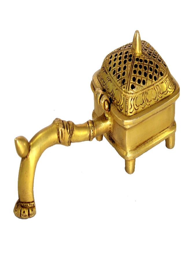 ESPLANADE Brass Incense Burner Dhoop Dani Stand With Handle- 15 Cms(Square) - Image 5