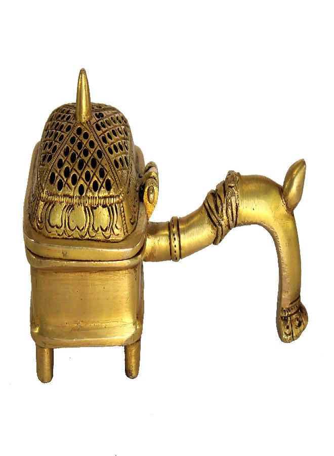 ESPLANADE Brass Incense Burner Dhoop Dani Stand With Handle- 15 Cms(Square) - Image 1