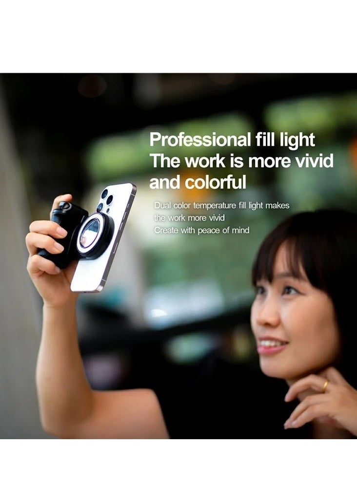 DUSALA BBC-9 Magnetic Selfie Light Aid For Smartphones – LED Video Ring Light With Adjustable Brightness & Bluetooth Remote – Rechargeable Magnetic Clip-On Fill Light For Vlogs, Reels, Video Calls & Selfies – Portable Phone Ring Light for Android & iPhone - Image 3