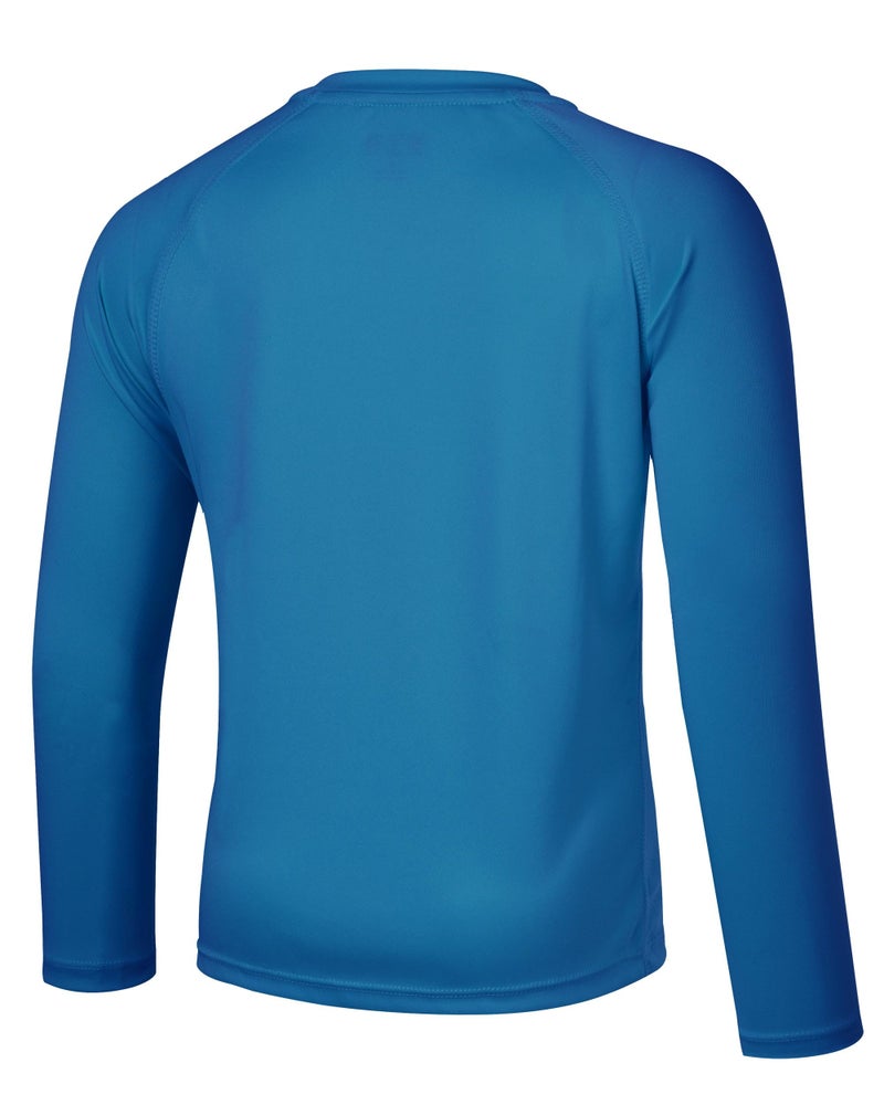 Willit Boy's UPF 50+ Sun Protection Shirt Long Sleeve Rash Guard Swim Shirts Youth SPF Fishing Quick Dry Shirt Ocean Blue M - Image 3