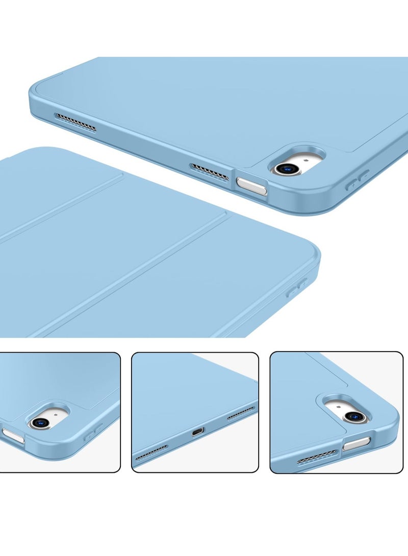 ELTRAZONE iPad 10th Gen Case with Pencil Holder, Soft TPU Back, Auto Wake/Sleep, Azure Blue - Image 3