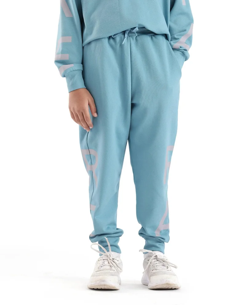 رير ونز Rare Ones Kids Joe Blue Cotton Poly Plastisol Print Trackpant