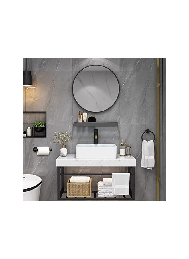 promass Matte Black Towel Ring Hand Towel Holder for Bathroom, Wall Mount Towel Ring Circle Hanger Bathroom Hardware - Image 3