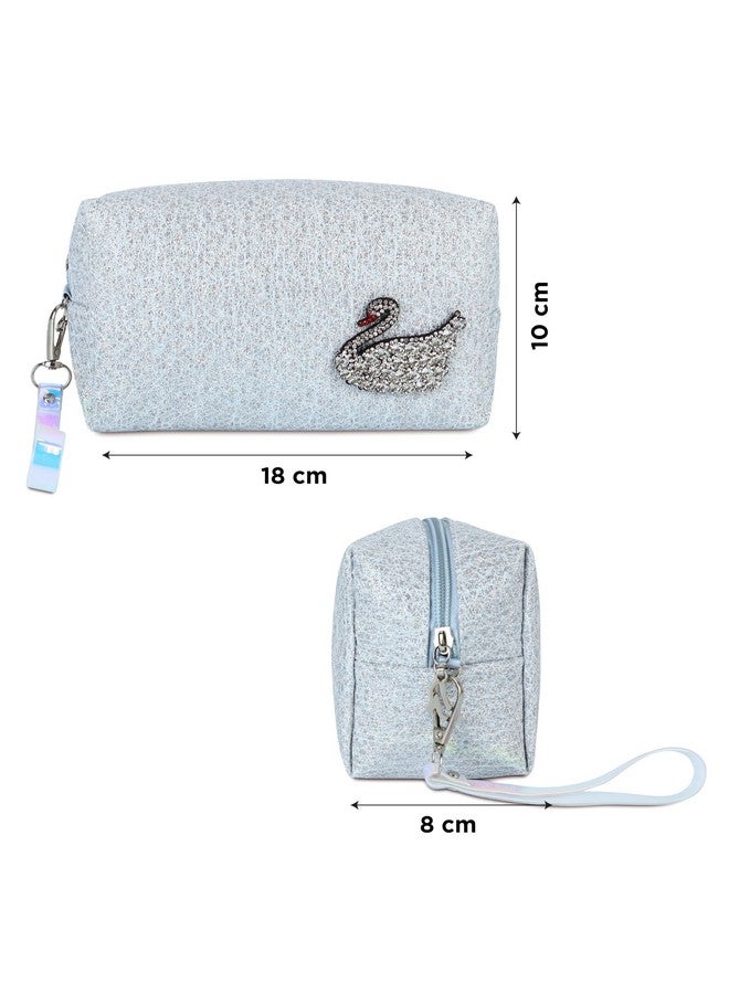 NFI essentials Makeup Pouch Cosmetic Pouch Vanity Case Jewellery Pouch Stationery Pencil Case Travel Organiser Travel Pouch Bag with Detachable Handle - Image 4