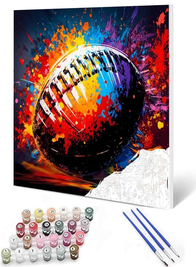 Aihonmin Paint by Numbers Kits 16 x 20 inches Canvas DIY Oil Painting for Boys,Students,Adults Beginner with Brushes & Acrylic Pigment - Rugby Sports Lovers(Without Frame) for Boys Room Wall Decor - Image 1