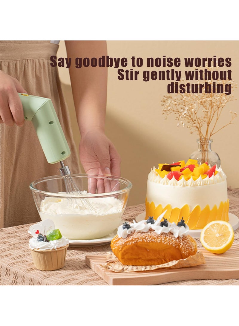 Sunhome Electric Milk Frother Handheld, 3 Speeds Foldable Coffee Whisk Foam Maker with USB C Rechargeable, Whisk Drink Mixer for Lattes Frappe Matcha Hot Chocolate, Egg with 2 Mixer Heads (Green) - Image 5